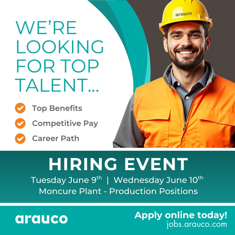 Moncure Hiring event - for Arauco Forward