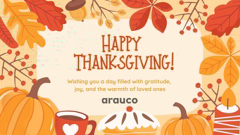 Yellow Orange Simple Cute Illustrated Animated Greeting Thanksgiving Video