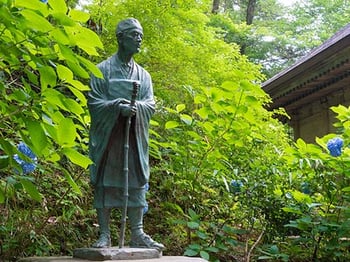 Monument to Matsuo Basho (1644-1694), the most famous poet of the Edo period in Japan.